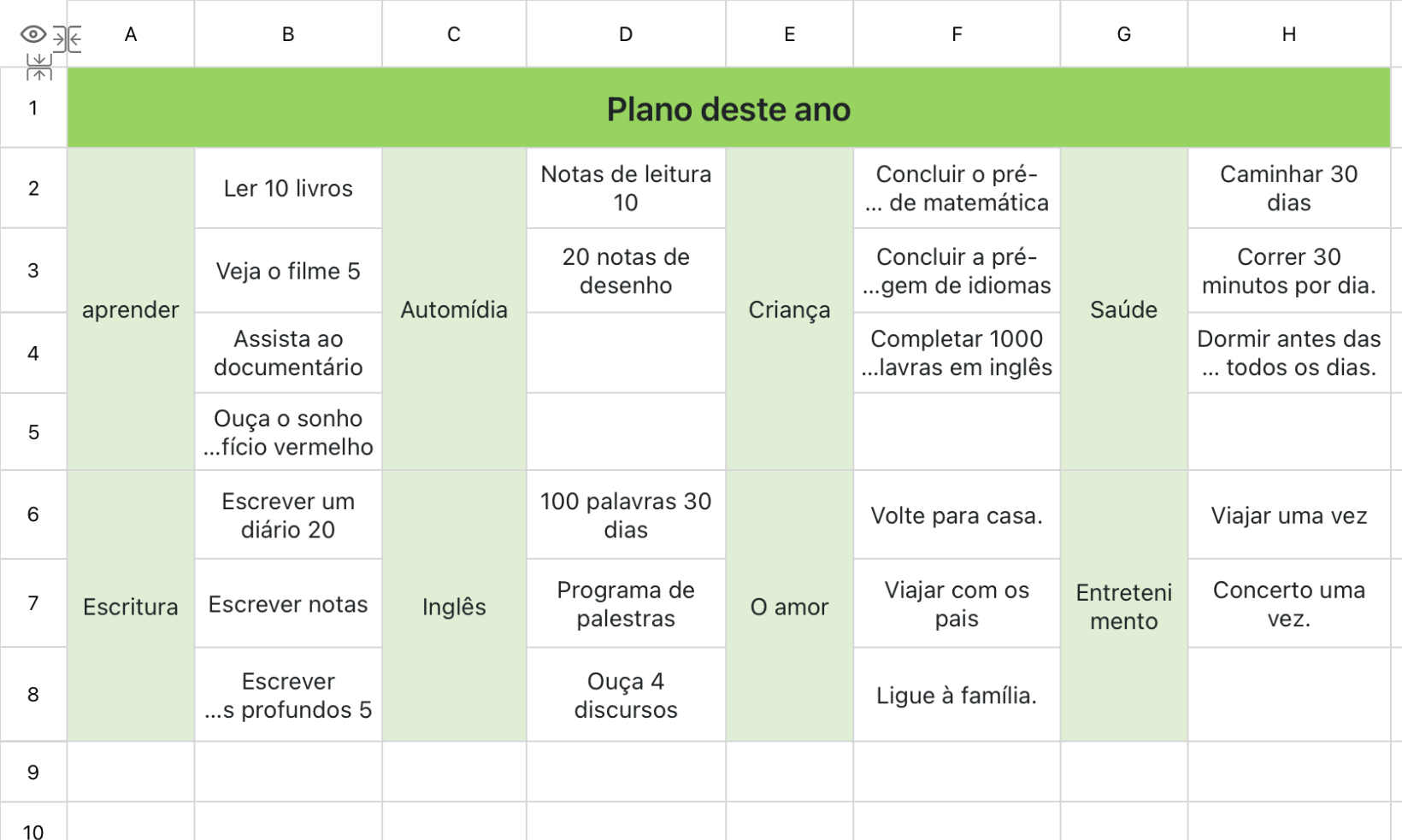Plano deste ano